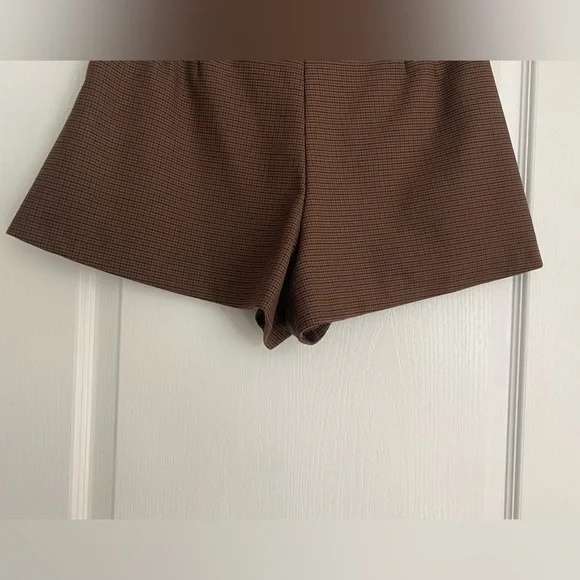 Zara Brown Plaid Shorts Size Medium - Picture 7 of 11